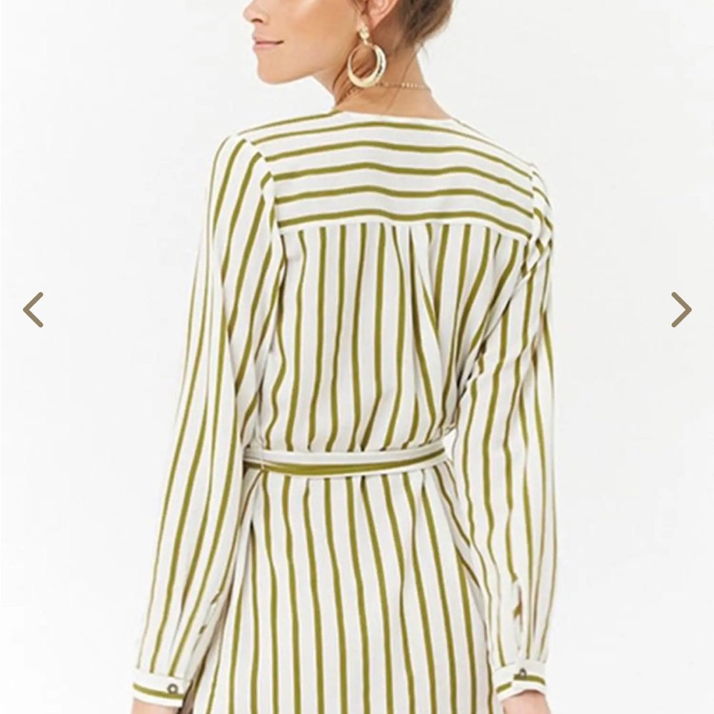 Forever 21 Green and White Striped Dress - Picture 2 of 11